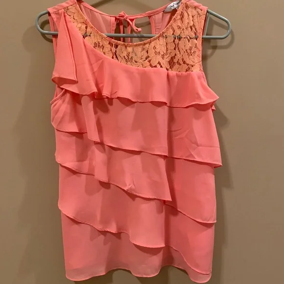 SLEEVELESS RUFFLED TOP - Picture 8 of 8